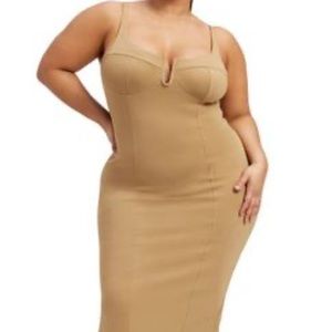 Good American Corset Scuba Midi Dress